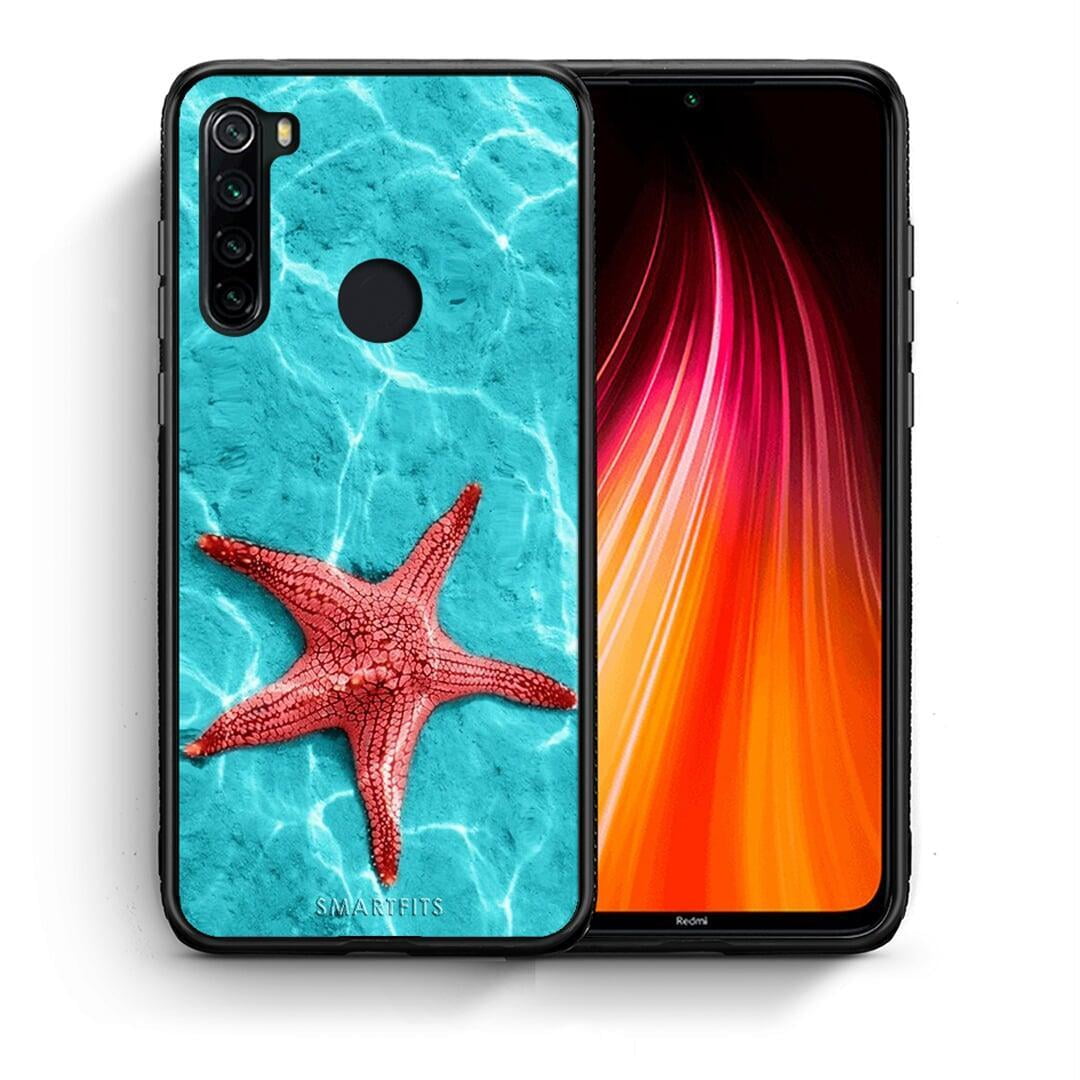 Θήκη Xiaomi Redmi Note 8 Red Starfish από τη Smartfits με σχέδιο στο πίσω μέρος και μαύρο περίβλημα | Xiaomi Redmi Note 8 Red Starfish case with colorful back and black bezels