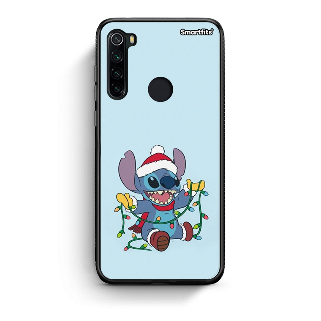 Xiaomi Redmi Note 8 Santa Stich θήκη από τη Smartfits με σχέδιο στο πίσω μέρος και μαύρο περίβλημα | Smartphone case with colorful back and black bezels by Smartfits