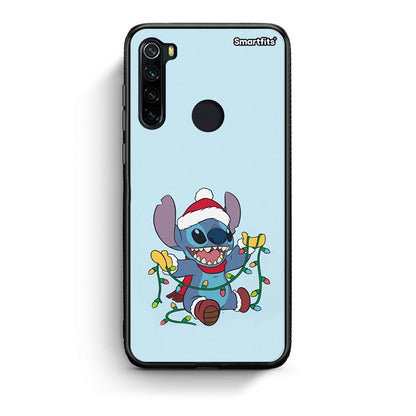 Xiaomi Redmi Note 8 Santa Stich θήκη από τη Smartfits με σχέδιο στο πίσω μέρος και μαύρο περίβλημα | Smartphone case with colorful back and black bezels by Smartfits