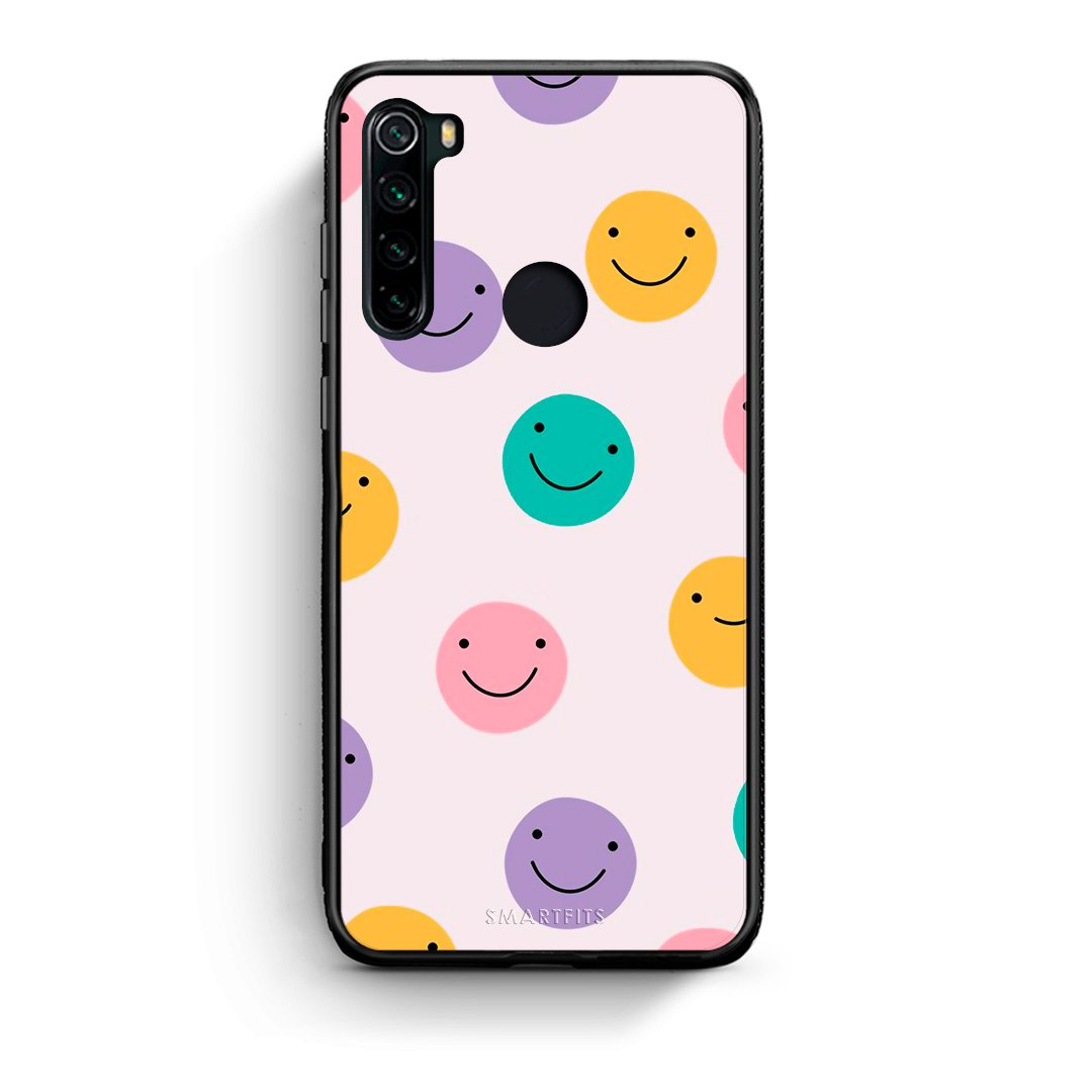 Xiaomi Redmi Note 8 Smiley Faces θήκη από τη Smartfits με σχέδιο στο πίσω μέρος και μαύρο περίβλημα | Smartphone case with colorful back and black bezels by Smartfits