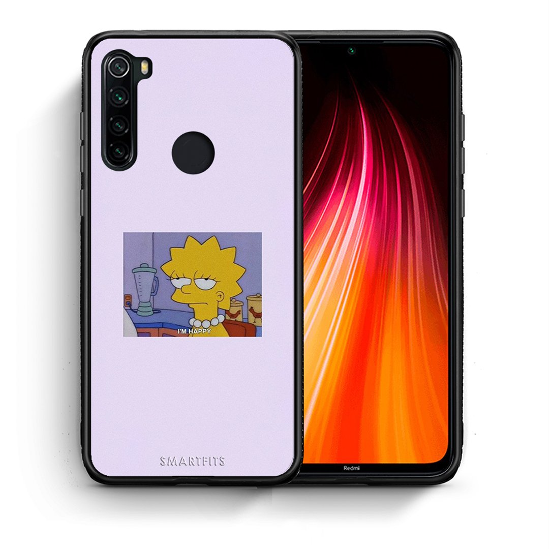 Θήκη Xiaomi Redmi Note 8 So Happy από τη Smartfits με σχέδιο στο πίσω μέρος και μαύρο περίβλημα | Xiaomi Redmi Note 8 So Happy case with colorful back and black bezels