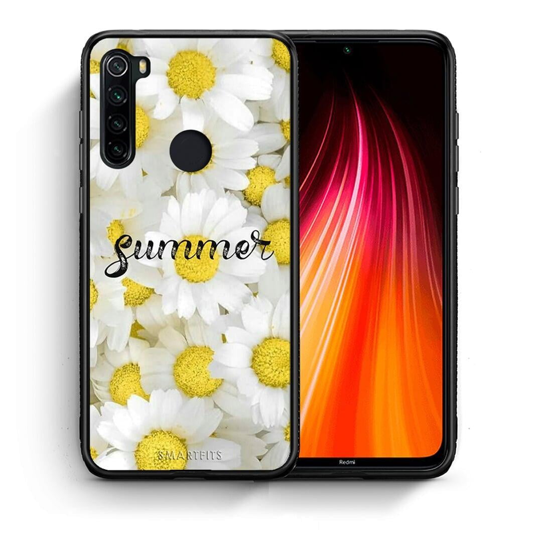 Θήκη Xiaomi Redmi Note 8 Summer Daisies από τη Smartfits με σχέδιο στο πίσω μέρος και μαύρο περίβλημα | Xiaomi Redmi Note 8 Summer Daisies case with colorful back and black bezels