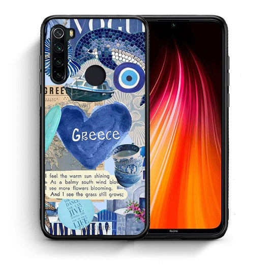 Θήκη Xiaomi Redmi Note 8 Summer In Greece από τη Smartfits με σχέδιο στο πίσω μέρος και μαύρο περίβλημα | Xiaomi Redmi Note 8 Summer In Greece case with colorful back and black bezels