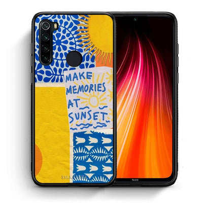 Θήκη Xiaomi Redmi Note 8 Sunset Memories από τη Smartfits με σχέδιο στο πίσω μέρος και μαύρο περίβλημα | Xiaomi Redmi Note 8 Sunset Memories case with colorful back and black bezels