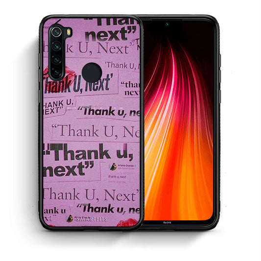 Θήκη Αγίου Βαλεντίνου Xiaomi Redmi Note 8 Thank You Next από τη Smartfits με σχέδιο στο πίσω μέρος και μαύρο περίβλημα | Xiaomi Redmi Note 8 Thank You Next case with colorful back and black bezels