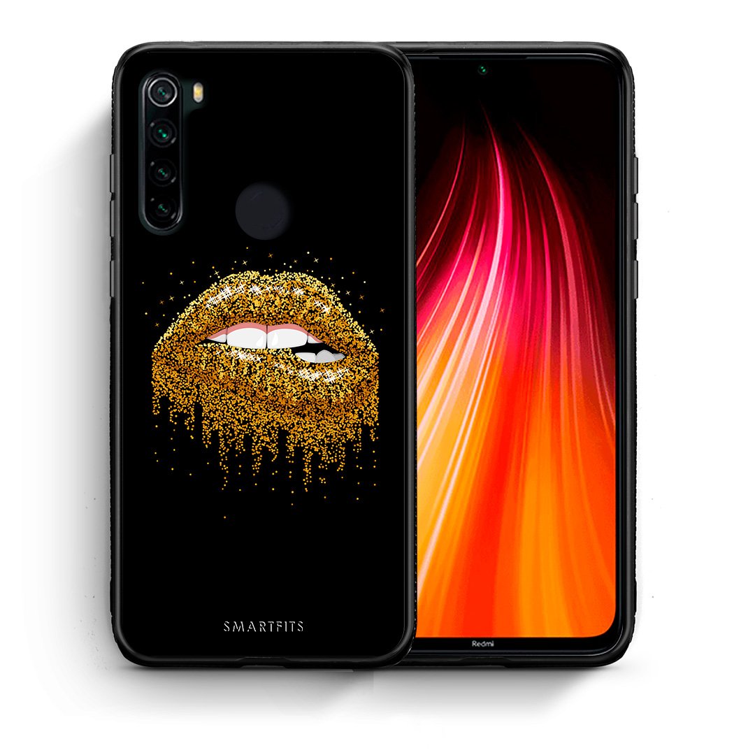 Θήκη Xiaomi Redmi Note 8 Golden Valentine από τη Smartfits με σχέδιο στο πίσω μέρος και μαύρο περίβλημα | Xiaomi Redmi Note 8 Golden Valentine case with colorful back and black bezels