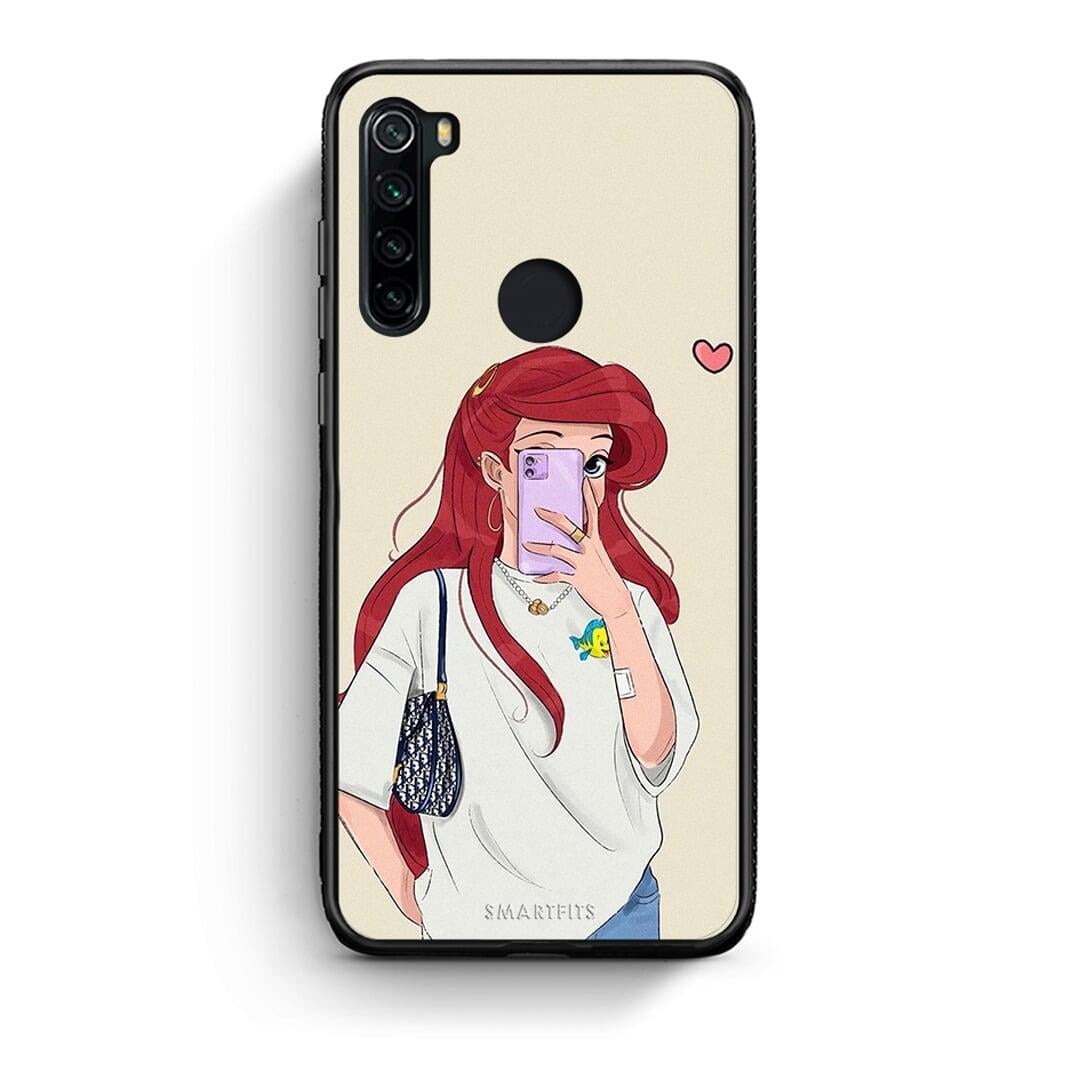 Xiaomi Redmi Note 8 Walking Mermaid Θήκη από τη Smartfits με σχέδιο στο πίσω μέρος και μαύρο περίβλημα | Smartphone case with colorful back and black bezels by Smartfits
