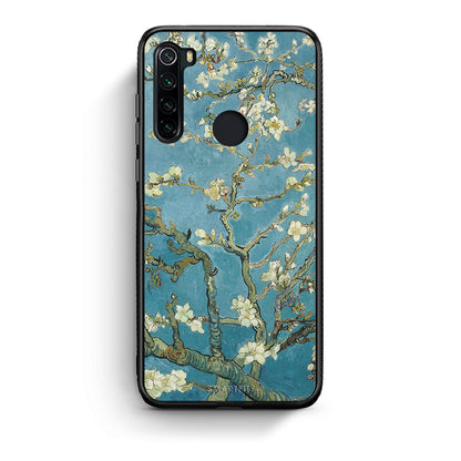 Xiaomi Redmi Note 8 White Blossoms θήκη από τη Smartfits με σχέδιο στο πίσω μέρος και μαύρο περίβλημα | Smartphone case with colorful back and black bezels by Smartfits