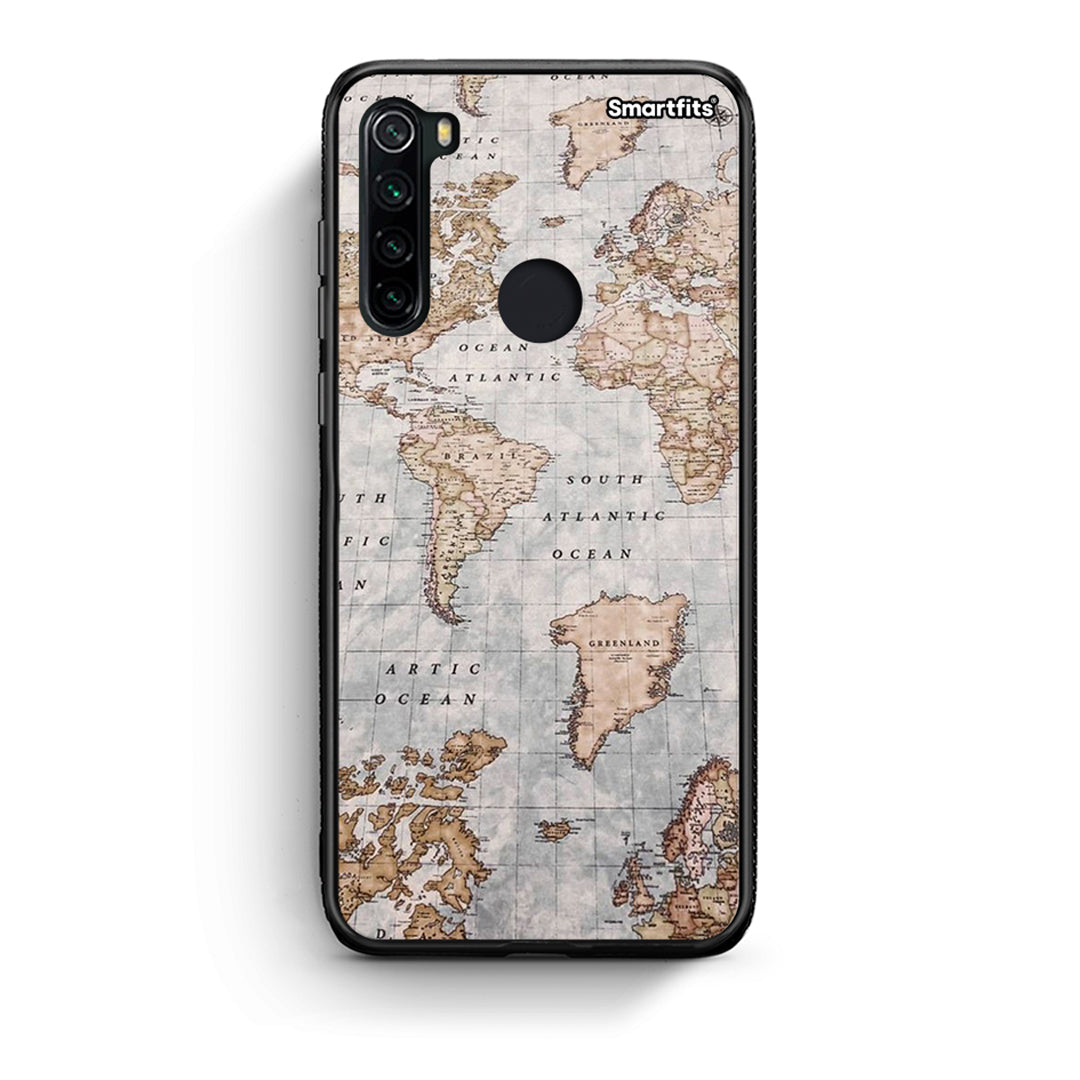 Xiaomi Redmi Note 8 World Map Θήκη από τη Smartfits με σχέδιο στο πίσω μέρος και μαύρο περίβλημα | Smartphone case with colorful back and black bezels by Smartfits