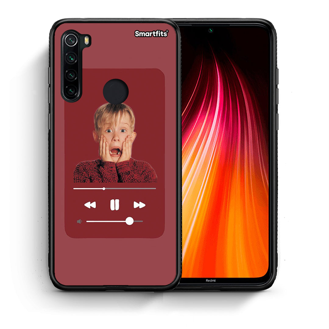 Θήκη Xiaomi Redmi Note 8 Xmas Alone Music από τη Smartfits με σχέδιο στο πίσω μέρος και μαύρο περίβλημα | Xiaomi Redmi Note 8 Xmas Alone Music case with colorful back and black bezels