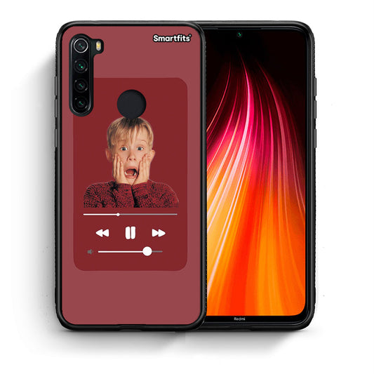 Θήκη Xiaomi Redmi Note 8 Xmas Alone Music από τη Smartfits με σχέδιο στο πίσω μέρος και μαύρο περίβλημα | Xiaomi Redmi Note 8 Xmas Alone Music case with colorful back and black bezels