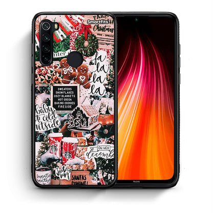 Θήκη Xiaomi Redmi Note 8 Xmas Habbits από τη Smartfits με σχέδιο στο πίσω μέρος και μαύρο περίβλημα | Xiaomi Redmi Note 8 Xmas Habbits case with colorful back and black bezels