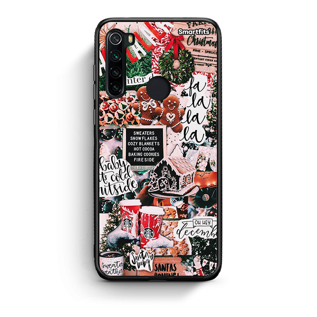 Xiaomi Redmi Note 8 Xmas Habbits θήκη από τη Smartfits με σχέδιο στο πίσω μέρος και μαύρο περίβλημα | Smartphone case with colorful back and black bezels by Smartfits