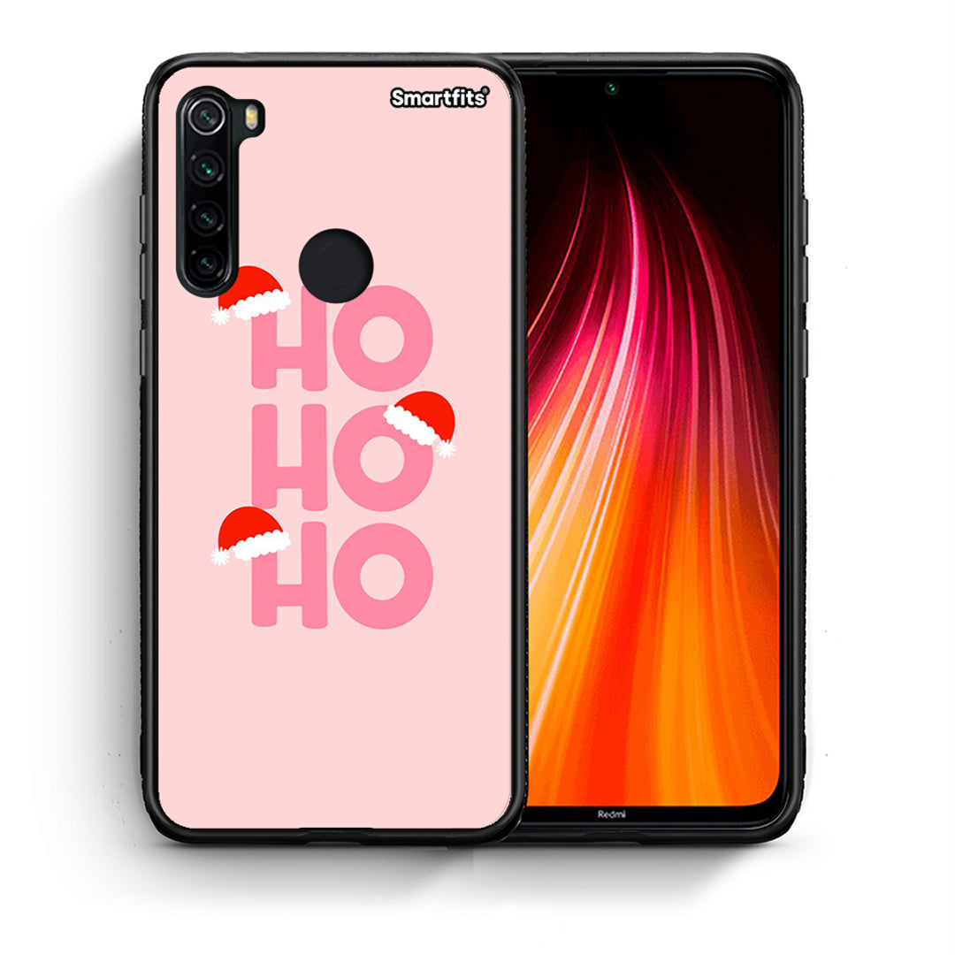 Θήκη Xiaomi Redmi Note 8 Xmas Ho Ho Ho από τη Smartfits με σχέδιο στο πίσω μέρος και μαύρο περίβλημα | Xiaomi Redmi Note 8 Xmas Ho Ho Ho case with colorful back and black bezels