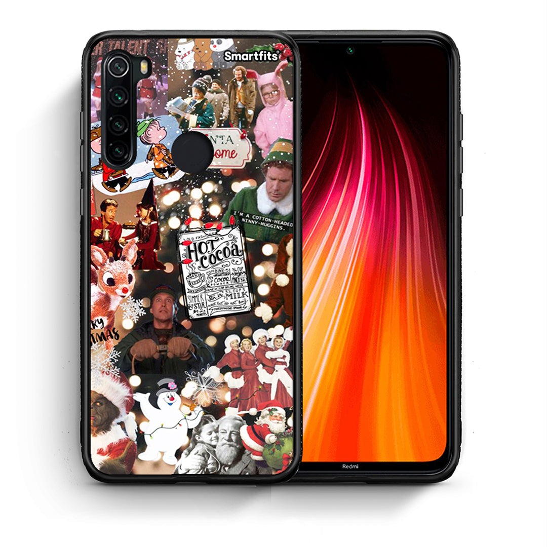 Θήκη Xiaomi Redmi Note 8 Xmas Movies από τη Smartfits με σχέδιο στο πίσω μέρος και μαύρο περίβλημα | Xiaomi Redmi Note 8 Xmas Movies case with colorful back and black bezels