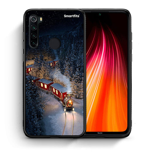 Θήκη Xiaomi Redmi Note 8 Xmas Train από τη Smartfits με σχέδιο στο πίσω μέρος και μαύρο περίβλημα | Xiaomi Redmi Note 8 Xmas Train case with colorful back and black bezels