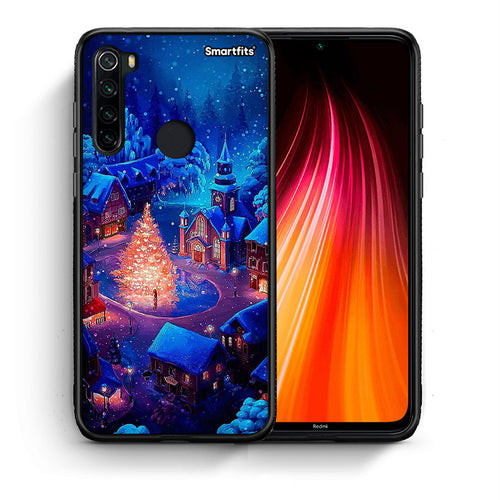 Θήκη Xiaomi Redmi Note 8 Xmas Village από τη Smartfits με σχέδιο στο πίσω μέρος και μαύρο περίβλημα | Xiaomi Redmi Note 8 Xmas Village case with colorful back and black bezels