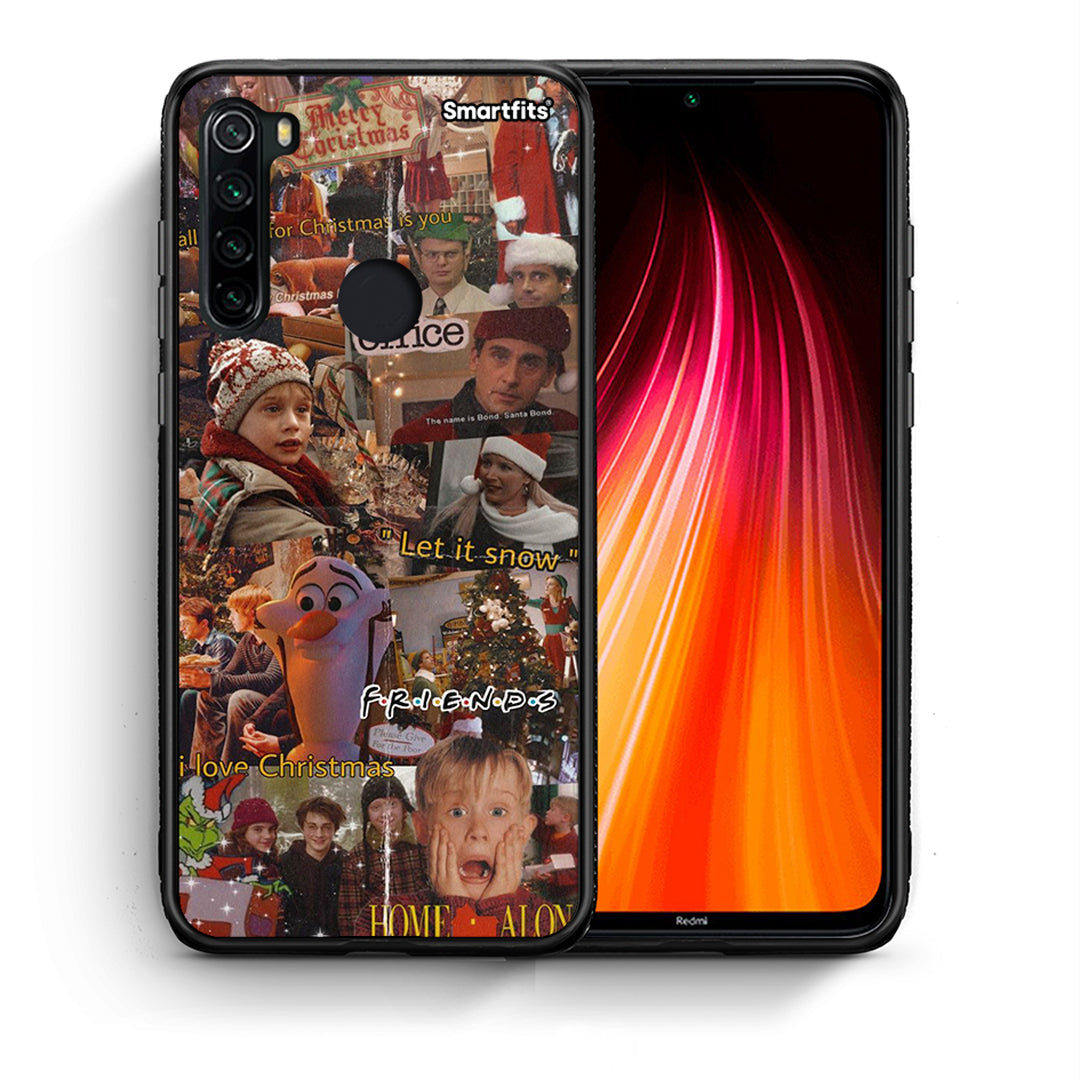 Θήκη Xiaomi Redmi Note 8 Xmas Wishes από τη Smartfits με σχέδιο στο πίσω μέρος και μαύρο περίβλημα | Xiaomi Redmi Note 8 Xmas Wishes case with colorful back and black bezels