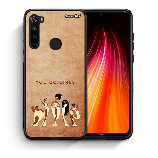 Θήκη Xiaomi Redmi Note 8 You Go Girl από τη Smartfits με σχέδιο στο πίσω μέρος και μαύρο περίβλημα | Xiaomi Redmi Note 8 You Go Girl case with colorful back and black bezels