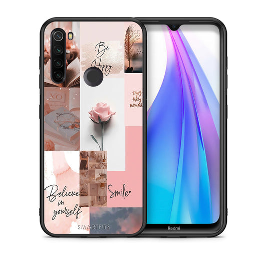 Θήκη Xiaomi Redmi Note 8T Aesthetic Collage από τη Smartfits με σχέδιο στο πίσω μέρος και μαύρο περίβλημα | Xiaomi Redmi Note 8 Aesthetic Collage case with colorful back and black bezels