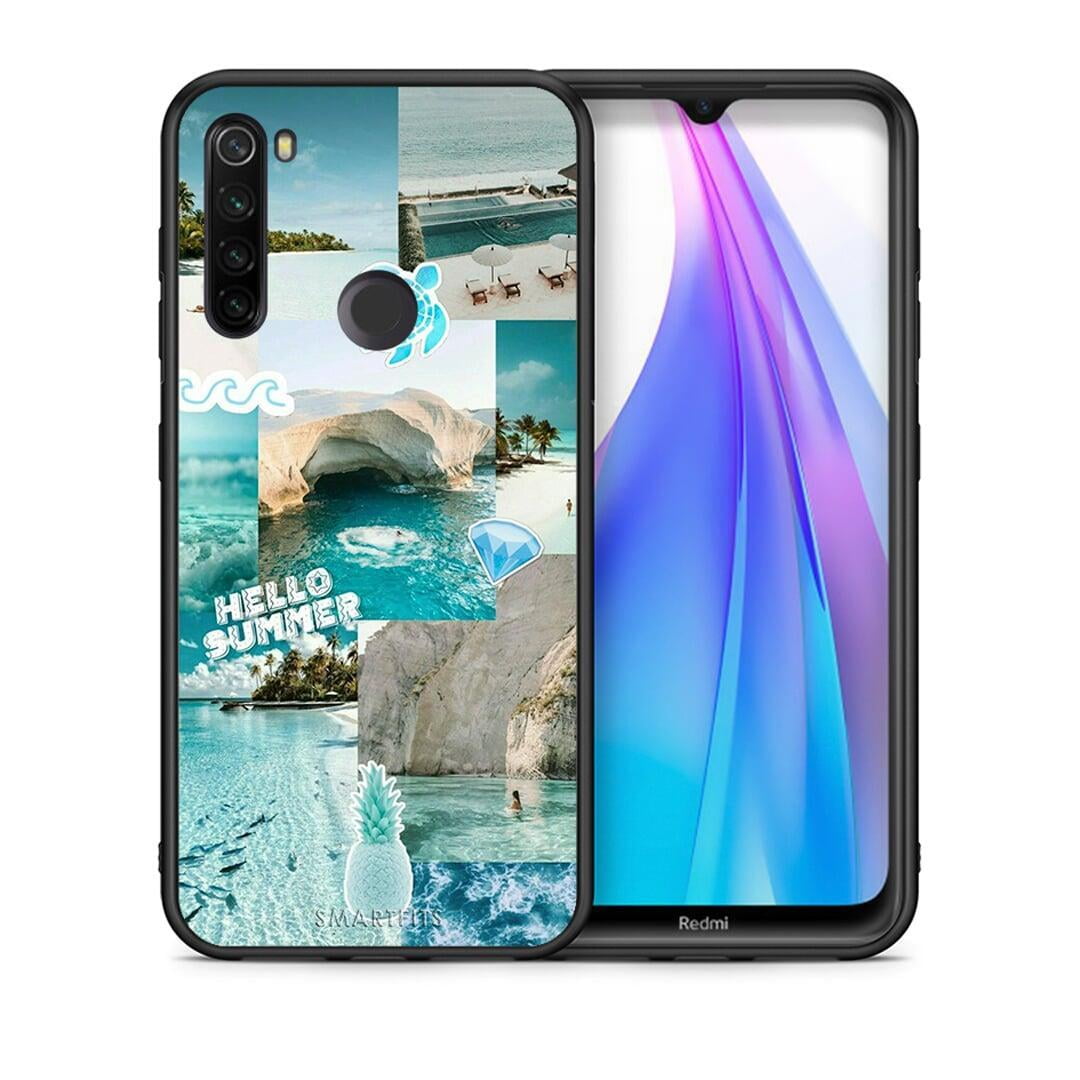 Θήκη Xiaomi Redmi Note 8T Aesthetic Summer από τη Smartfits με σχέδιο στο πίσω μέρος και μαύρο περίβλημα | Xiaomi Redmi Note 8 Aesthetic Summer case with colorful back and black bezels