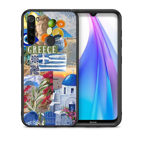 Θήκη Xiaomi Redmi Note 8T All Greek από τη Smartfits με σχέδιο στο πίσω μέρος και μαύρο περίβλημα | Xiaomi Redmi Note 8 All Greek case with colorful back and black bezels