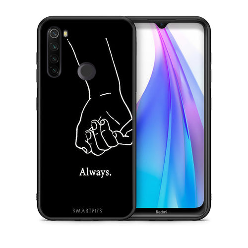 Θήκη Αγίου Βαλεντίνου Xiaomi Redmi Note 8T Always & Forever 1 από τη Smartfits με σχέδιο στο πίσω μέρος και μαύρο περίβλημα | Xiaomi Redmi Note 8 Always & Forever 1 case with colorful back and black bezels