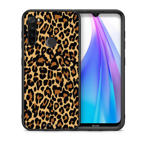 Θήκη Xiaomi Redmi Note 8T Leopard Animal από τη Smartfits με σχέδιο στο πίσω μέρος και μαύρο περίβλημα | Xiaomi Redmi Note 8T Leopard Animal case with colorful back and black bezels