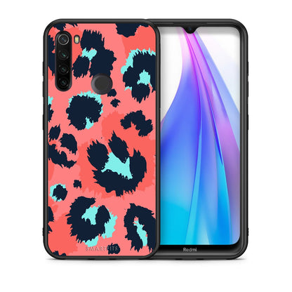 Θήκη Xiaomi Redmi Note 8T Pink Leopard Animal από τη Smartfits με σχέδιο στο πίσω μέρος και μαύρο περίβλημα | Xiaomi Redmi Note 8T Pink Leopard Animal case with colorful back and black bezels