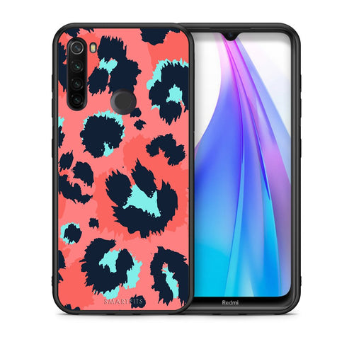 Θήκη Xiaomi Redmi Note 8T Pink Leopard Animal από τη Smartfits με σχέδιο στο πίσω μέρος και μαύρο περίβλημα | Xiaomi Redmi Note 8T Pink Leopard Animal case with colorful back and black bezels