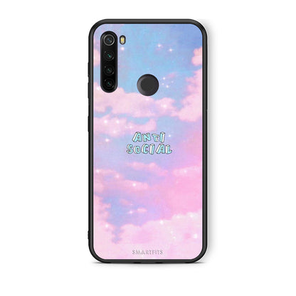 Xiaomi Redmi Note 8T Anti Social θήκη από τη Smartfits με σχέδιο στο πίσω μέρος και μαύρο περίβλημα | Smartphone case with colorful back and black bezels by Smartfits