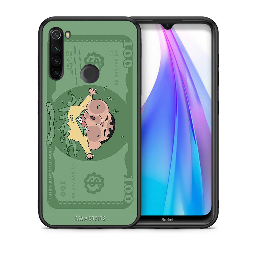 Θήκη Xiaomi Redmi Note 8T Big Money από τη Smartfits με σχέδιο στο πίσω μέρος και μαύρο περίβλημα | Xiaomi Redmi Note 8 Big Money case with colorful back and black bezels