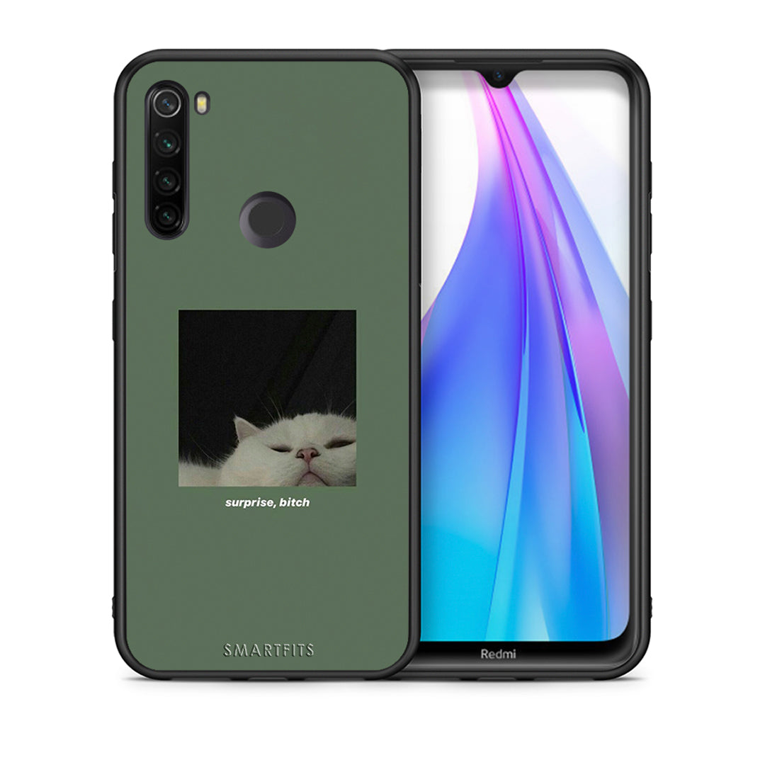 Θήκη Xiaomi Redmi Note 8T Bitch Surprise από τη Smartfits με σχέδιο στο πίσω μέρος και μαύρο περίβλημα | Xiaomi Redmi Note 8 Bitch Surprise case with colorful back and black bezels