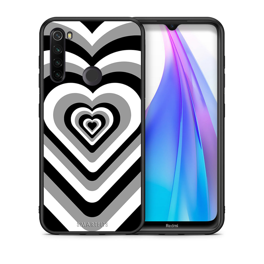 Θήκη Xiaomi Redmi Note 8T Black Hearts από τη Smartfits με σχέδιο στο πίσω μέρος και μαύρο περίβλημα | Xiaomi Redmi Note 8 Black Hearts case with colorful back and black bezels