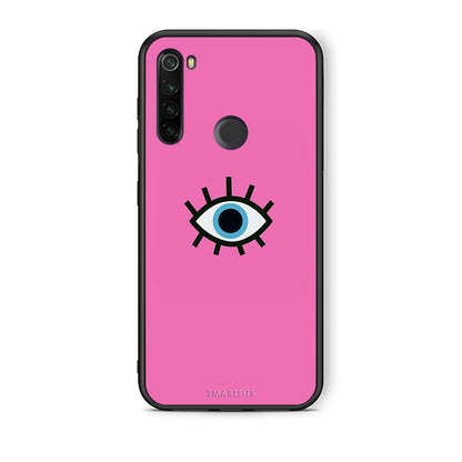 Xiaomi Redmi Note 8T Blue Eye Pink θήκη από τη Smartfits με σχέδιο στο πίσω μέρος και μαύρο περίβλημα | Smartphone case with colorful back and black bezels by Smartfits