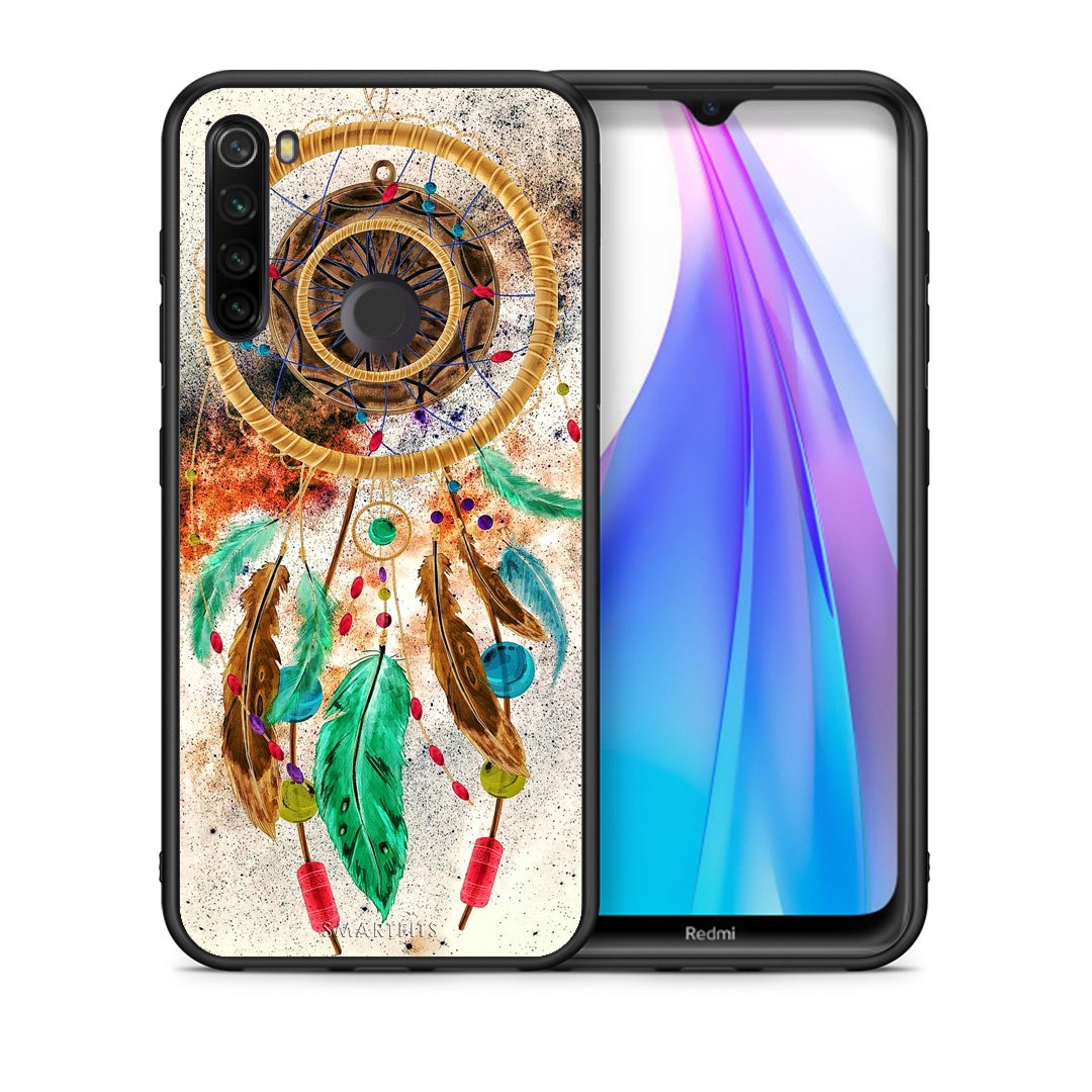 Θήκη Xiaomi Redmi Note 8T DreamCatcher Boho από τη Smartfits με σχέδιο στο πίσω μέρος και μαύρο περίβλημα | Xiaomi Redmi Note 8T DreamCatcher Boho case with colorful back and black bezels