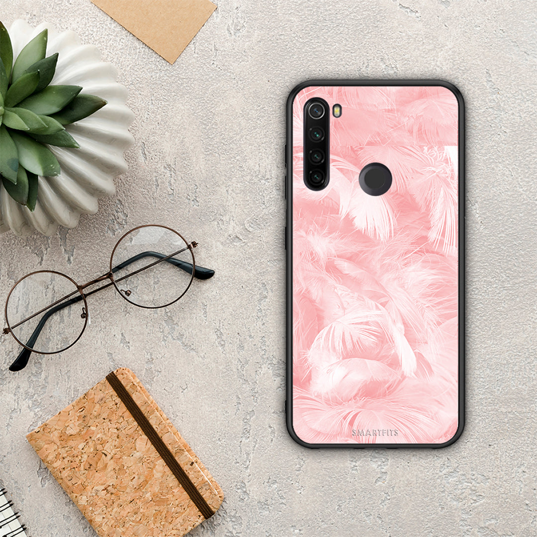 Boho Pink Feather - Xiaomi Redmi Note 8T θήκη