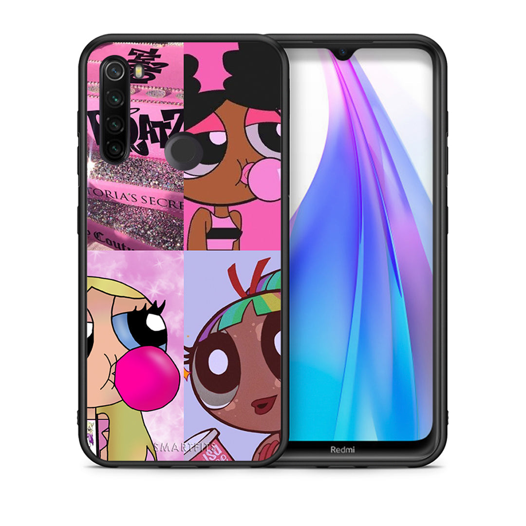 Θήκη Αγίου Βαλεντίνου Xiaomi Redmi Note 8T Bubble Girls από τη Smartfits με σχέδιο στο πίσω μέρος και μαύρο περίβλημα | Xiaomi Redmi Note 8 Bubble Girls case with colorful back and black bezels