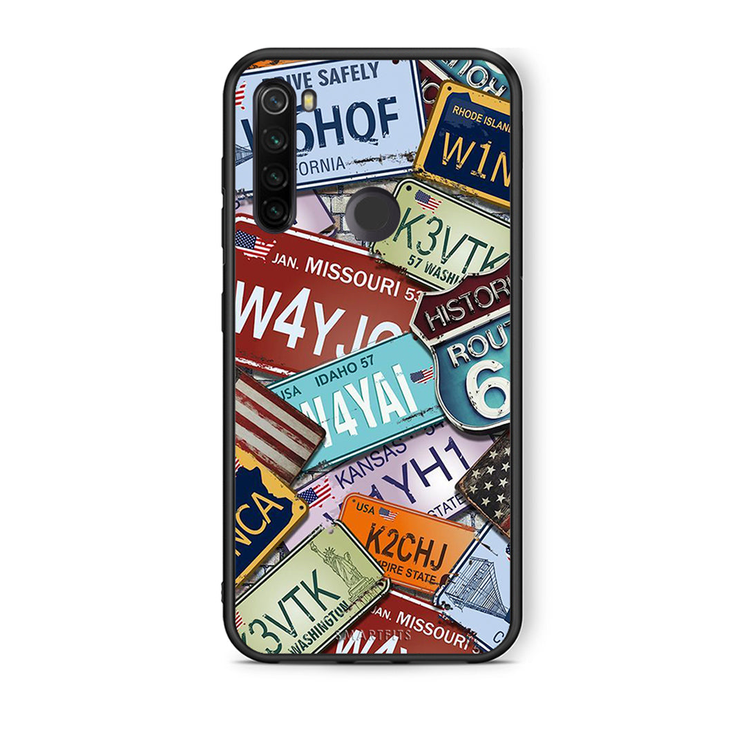 Xiaomi Redmi Note 8T Car Plates θήκη από τη Smartfits με σχέδιο στο πίσω μέρος και μαύρο περίβλημα | Smartphone case with colorful back and black bezels by Smartfits