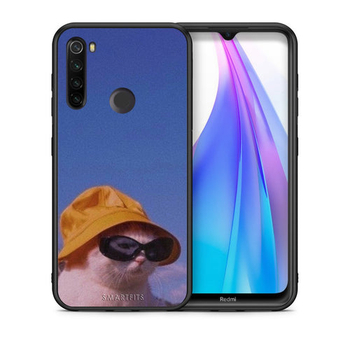 Θήκη Xiaomi Redmi Note 8T Cat Diva από τη Smartfits με σχέδιο στο πίσω μέρος και μαύρο περίβλημα | Xiaomi Redmi Note 8 Cat Diva case with colorful back and black bezels