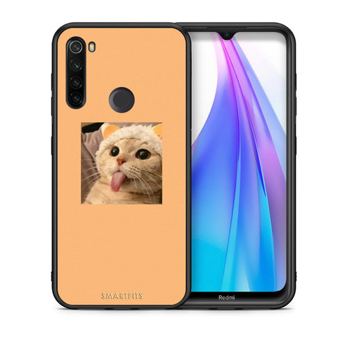 Θήκη Xiaomi Redmi Note 8T Cat Tongue από τη Smartfits με σχέδιο στο πίσω μέρος και μαύρο περίβλημα | Xiaomi Redmi Note 8 Cat Tongue case with colorful back and black bezels