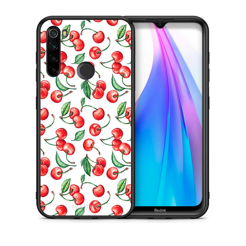 Θήκη Xiaomi Redmi Note 8T Cherry Summer από τη Smartfits με σχέδιο στο πίσω μέρος και μαύρο περίβλημα | Xiaomi Redmi Note 8 Cherry Summer case with colorful back and black bezels