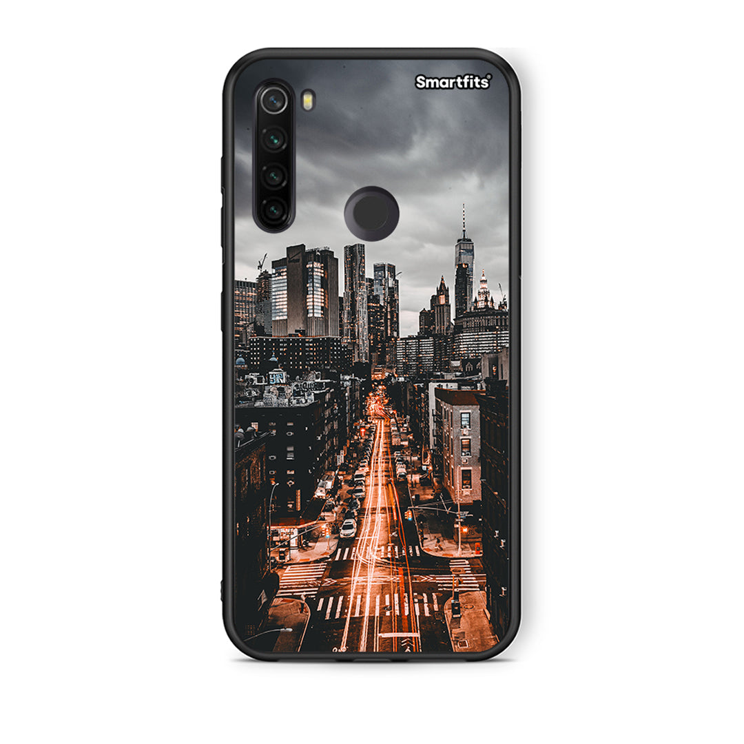 Xiaomi Redmi Note 8T City Lights θήκη από τη Smartfits με σχέδιο στο πίσω μέρος και μαύρο περίβλημα | Smartphone case with colorful back and black bezels by Smartfits