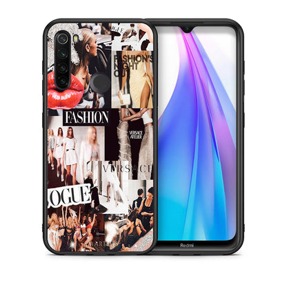 Θήκη Αγίου Βαλεντίνου Xiaomi Redmi Note 8T Collage Fashion από τη Smartfits με σχέδιο στο πίσω μέρος και μαύρο περίβλημα | Xiaomi Redmi Note 8 Collage Fashion case with colorful back and black bezels