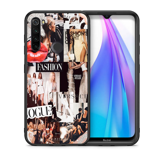 Θήκη Xiaomi Redmi Note 8T Collage Fashion από τη Smartfits με σχέδιο στο πίσω μέρος και μαύρο περίβλημα | Xiaomi Redmi Note 8 Collage Fashion case with colorful back and black bezels