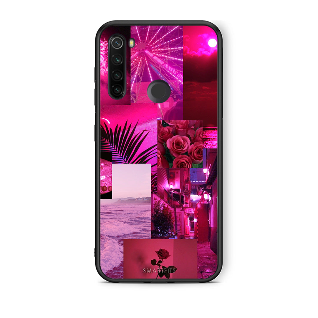 Xiaomi Redmi Note 8T Collage Red Roses θήκη από τη Smartfits με σχέδιο στο πίσω μέρος και μαύρο περίβλημα | Smartphone case with colorful back and black bezels by Smartfits