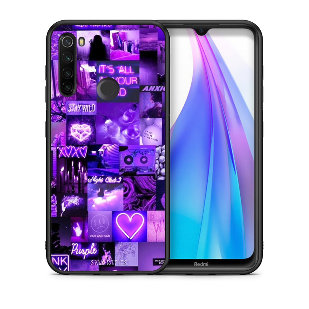 Θήκη Αγίου Βαλεντίνου Xiaomi Redmi Note 8T Collage Stay Wild από τη Smartfits με σχέδιο στο πίσω μέρος και μαύρο περίβλημα | Xiaomi Redmi Note 8 Collage Stay Wild case with colorful back and black bezels