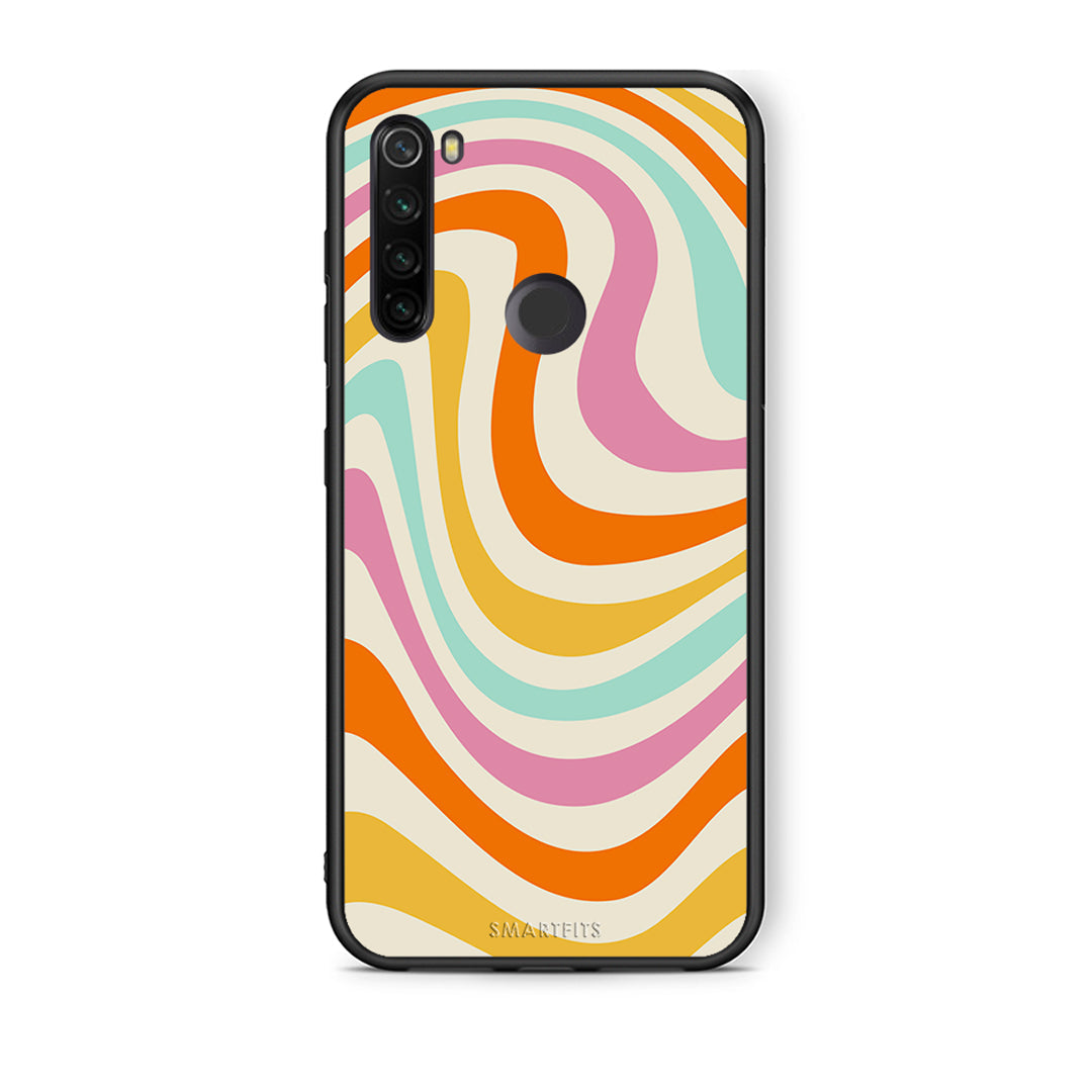 Xiaomi Redmi Note 8T Colourful Waves θήκη από τη Smartfits με σχέδιο στο πίσω μέρος και μαύρο περίβλημα | Smartphone case with colorful back and black bezels by Smartfits