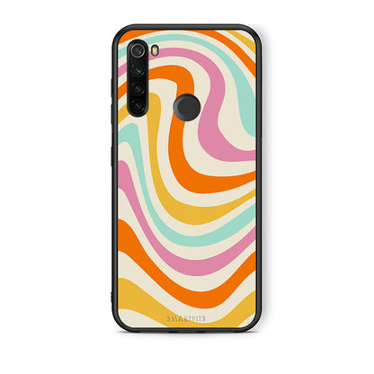 Xiaomi Redmi Note 8T Colourful Waves θήκη από τη Smartfits με σχέδιο στο πίσω μέρος και μαύρο περίβλημα | Smartphone case with colorful back and black bezels by Smartfits