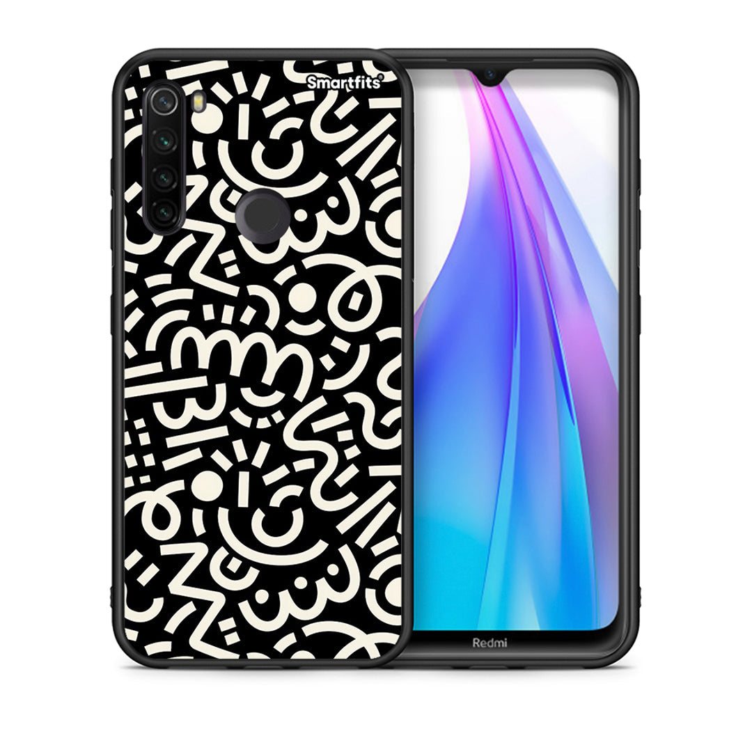 Θήκη Xiaomi Redmi Note 8T Doodle Art από τη Smartfits με σχέδιο στο πίσω μέρος και μαύρο περίβλημα | Xiaomi Redmi Note 8 Doodle Art case with colorful back and black bezels
